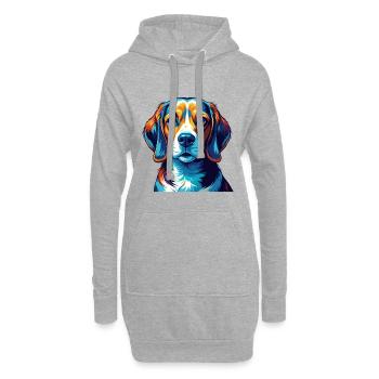 Kerry Beagle Chien Race Coloré Dessin animé Kawaii - Sweat-shirt à capuche long Femme - gris chiné - Devant
