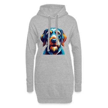 Chien courant à poil dur d’Istrie Race Dessin animé Kawaii - Sweat-shirt à capuche long Femme - gris chiné - Devant