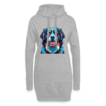 Hovawart Chien Race Coloré Dessin Animé Kawaii - Sweat-shirt à capuche long Femme - gris chiné - Devant