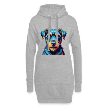 Jagdterrier Chien Race Coloré Dessin Animé Kawaii - Sweat-shirt à capuche long Femme - gris chiné - Devant