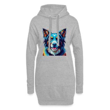 Karst Schäferhund Hunderasse Bunt Karikatur Kawaii - Hoodie-Kleid - Grau meliert - Vorne