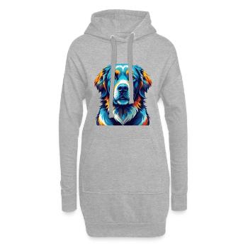Kuvasz Race Chien Coloré Dessin Animé Kawaii - Sweat-shirt à capuche long Femme - gris chiné - Devant