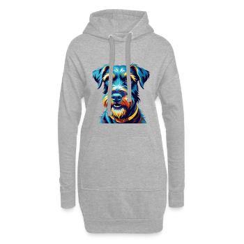Kerry Blue Terrier Hunderasse Karikatur Kawaii - Hoodie-Kleid - Grau meliert - Vorne
