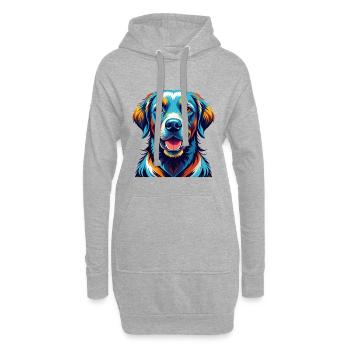 Labrador Hunderasse Bunte Karikatur Kawaii - Hoodie-Kleid - Grau meliert - Vorne