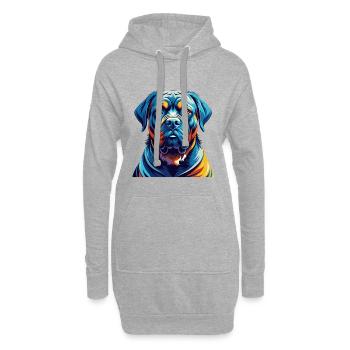 Majorque Mastiff Chien Race Coloré Dessin Animé Kawaii - Sweat-shirt à capuche long Femme - gris chiné - Devant