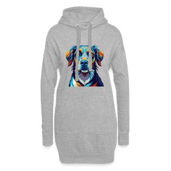 Chien de chasse lituanien race Dessin animé coloré Kawaii - Sweat-shirt à capuche long Femme - gris chiné - Devant