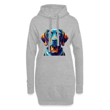 Hongrois Vizsla Race Chien Coloré Dessin Animé Kawaii - Sweat-shirt à capuche long Femme - gris chiné - Devant