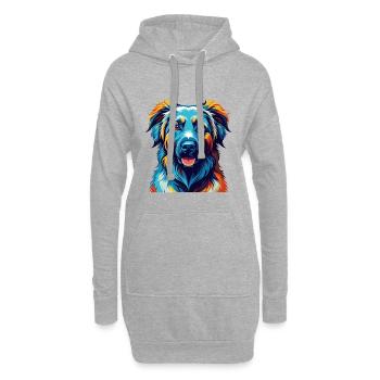 Kuchi Afghan Shepard Dog Breed Cartoon Kawaii - Hoodie Dress - heather grey - Front