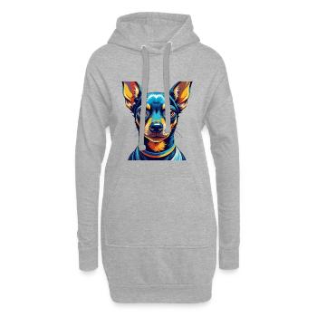 Miniatur Pinscher Hunderasse Cartoon Kawaii - Hoodie-Kleid - Grau meliert - Vorne