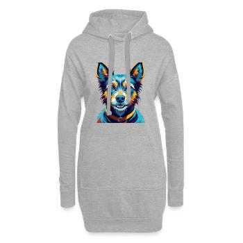 Majorque Ratter Chien Race Coloré Dessin Animé Kawaii - Sweat-shirt à capuche long Femme - gris chiné - Devant