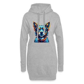 Kintamani Race Chien Dessin animé Coloré Kawaii - Sweat-shirt à capuche long Femme - gris chiné - Devant