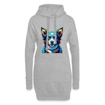 Hygenhund Chien Race Coloré Dessin Animé Kawaii - Sweat-shirt à capuche long Femme - gris chiné - Devant