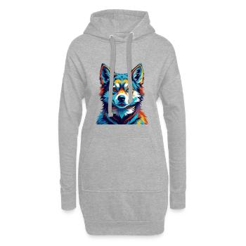 Hokkaido Hunderasse Bunte Karikatur Kawaii - Hoodie-Kleid - Grau meliert - Vorne