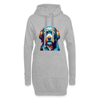 Griffon Fauve De Bretagne Hunderasse Karikatur Kawaii - Hoodie-Kleid - Grau meliert - Vorne