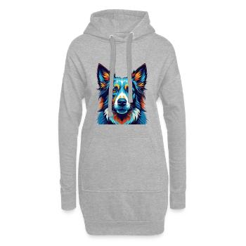 Berger allemand caniche chien race dessin animé Kawaii - Sweat-shirt à capuche long Femme - gris chiné - Devant
