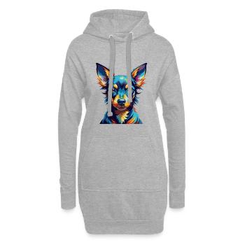 Englisch Spielzeug Terrier Hund Rasse Karikatur Kawaii - Hoodie-Kleid - Grau meliert - Vorne