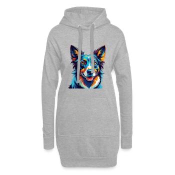 Chien de berger croate race dessin animé Kawaii - Sweat-shirt à capuche long Femme - gris chiné - Devant