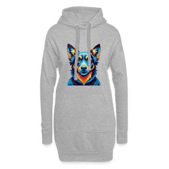 Canarien Warren Chien Chien Race Dessin Animé Kawaii - Sweat-shirt à capuche long Femme - gris chiné - Devant