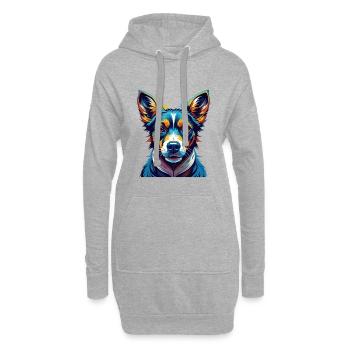 Terrier brésilien race de chien dessin animé Kawaii - Sweat-shirt à capuche long Femme - gris chiné - Devant