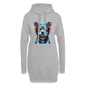 Braque Du Bourbonnais Hunderasse Karikatur Kawaii - Hoodie-Kleid - Grau meliert - Vorne