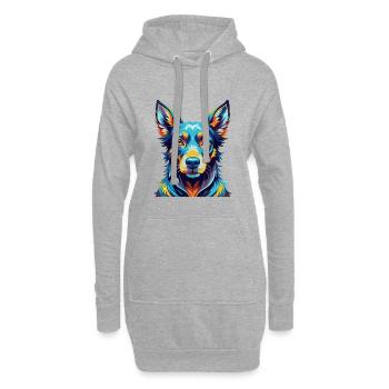 Chien courant andalou race de chien dessin animé coloré Kawaii - Sweat-shirt à capuche long Femme - gris chiné - Devant