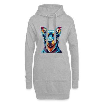 Beauceron Chien Race Coloré Dessin Animé Kawaii - Sweat-shirt à capuche long Femme - gris chiné - Devant