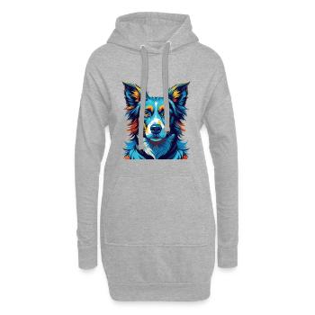 Ariegeois Race Chien Coloré Dessin Animé Kawaii - Sweat-shirt à capuche long Femme - gris chiné - Devant
