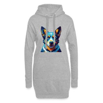 Bouvier australien chien race dessin animé Kawaii - Sweat-shirt à capuche long Femme - gris chiné - Devant