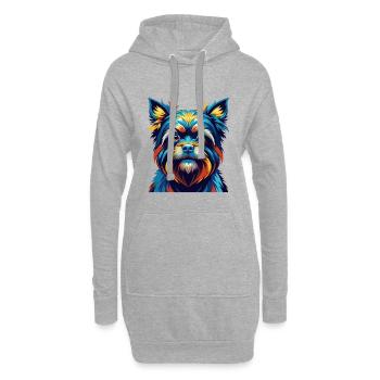Affenpinscher Chien Race Coloré Dessin animé Kawaii - Sweat-shirt à capuche long Femme - gris chiné - Devant
