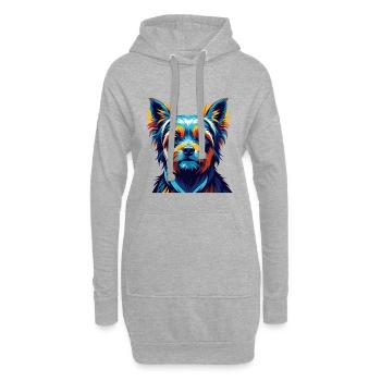 Perro De Presa Mallorquin Hunderasse Cartoon Kawaii - Hoodie-Kleid - Grau meliert - Vorne