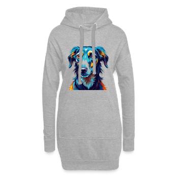 Vieux lévrier croate race de chien dessin animé Kawaii - Sweat-shirt à capuche long Femme - gris chiné - Devant