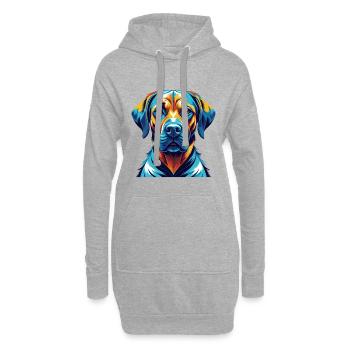 Rhodesian Ridgeback Chien Race Dessin animé Kawaii - Sweat-shirt à capuche long Femme - gris chiné - Devant