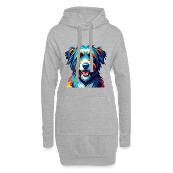 Berger des Pyrénées Race Dessin animé Kawaii - Sweat-shirt à capuche long Femme - gris chiné - Devant