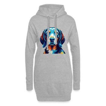 Polnische Jagdhunderasse Bunte Karikatur Kawaii - Hoodie-Kleid - Grau meliert - Vorne