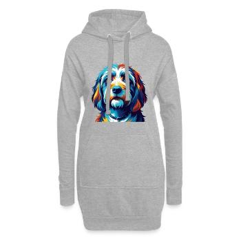 Petit Basset Griffon Vendéen Race De Chien Dessin Animé - Sweat-shirt à capuche long Femme - gris chiné - Devant