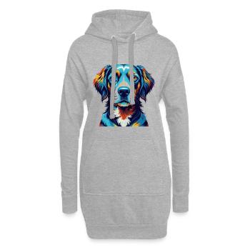 Vieux chien d’arrêt danois race dessin animé Kawaii - Sweat-shirt à capuche long Femme - gris chiné - Devant