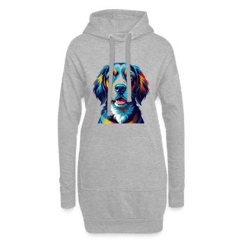 Poitevin Hound Hunderasse Bunte Karikatur Kawaii - Hoodie-Kleid - Grau meliert - Vorne