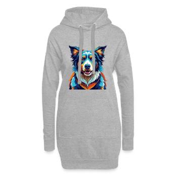 Chien de berger picard, race, dessin animé coloré, kawaii - Sweat-shirt à capuche long Femme - gris chiné - Devant