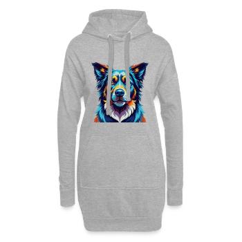 Schäferhund Hunderasse Bunte Karikatur Kawaii - Hoodie-Kleid - Grau meliert - Vorne