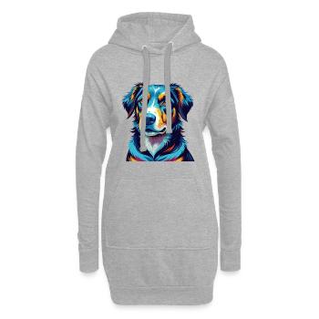 Smaland Hound Hunderasse Bunte Karikatur Kawaii - Hoodie-Kleid - Grau meliert - Vorne
