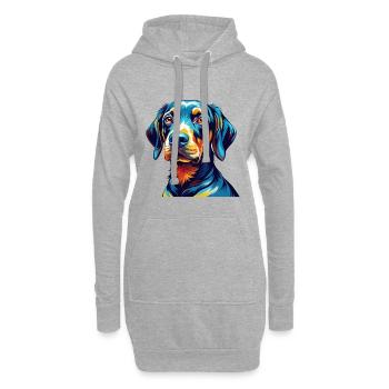 Plott Hound Chien Race Coloré Dessin Animé Kawaii - Sweat-shirt à capuche long Femme - gris chiné - Devant