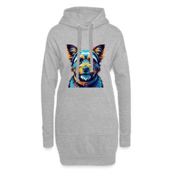 Teddy Roosevelt Terrier Hunderasse Karikatur Kawaii - Hoodie-Kleid - Grau meliert - Vorne