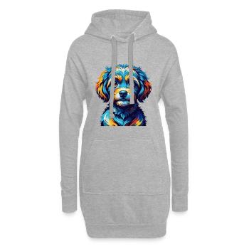 Jouet Caniche Chien Race Coloré Dessin Animé Kawaii - Sweat-shirt à capuche long Femme - gris chiné - Devant
