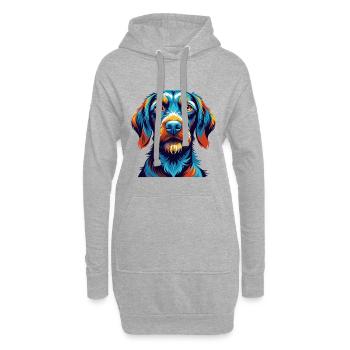 Fil de fer Vizsla race de chien dessin animé Kawaii - Sweat-shirt à capuche long Femme - gris chiné - Devant