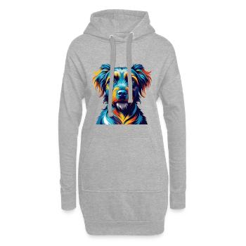 Sloughi Hunderasse Bunte Karikatur Kawaii - Hoodie-Kleid - Grau meliert - Vorne