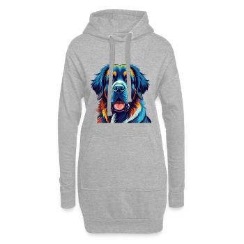 Spanische Dogge Hunderasse Bunte Karikatur Kawaii - Hoodie-Kleid - Grau meliert - Vorne