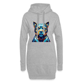Tosa Hunderasse Buntes Aquarell Cartoon Kawaii - Hoodie-Kleid - Grau meliert - Vorne
