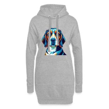 Treeing Walker Coonhound Dog Breed Cartoon Kawaii - Hoodie Dress - heather grey - Front