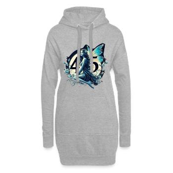45 Jahre Fee Elfe Geburtstag Jubiläum Geschenk - Hoodie-Kleid - Grau meliert - Vorne