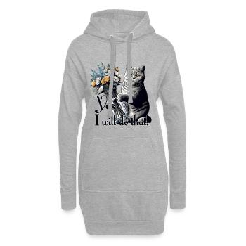 BKH Britisch Kurzhaar Katze Vase umkippen Geschenk - Hoodie-Kleid - Grau meliert - Vorne